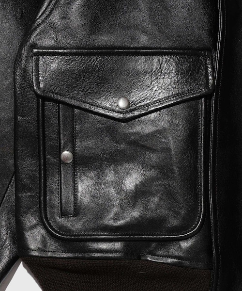 ADAM ET ROPE'（アダムエロペ）の「【SUGARHILL/シュガーヒル】SHRINK LEATHER G-1 JACKET（その他アウター・メンズ・ブラック・2/3）」の10枚目の写真