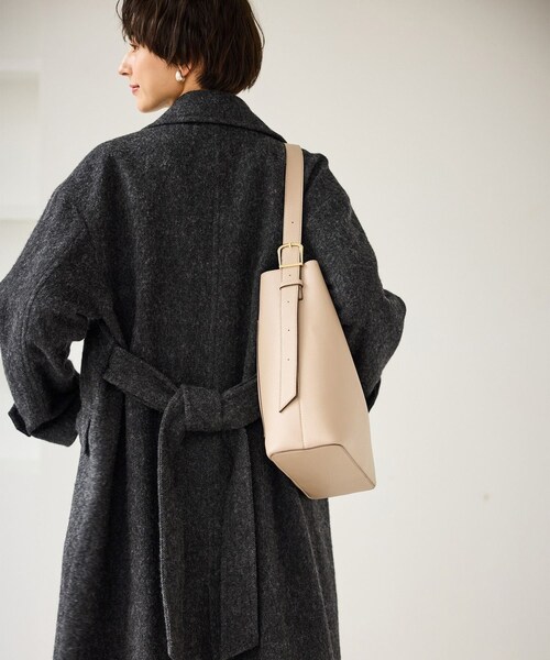 ROPE' PICNIC(ロペピクニック)の「JAPAN FABRIC スタンドカラーロングコート/一部WEB限定カラー(チェスターコート・レディース・ブラック系/グレー/ライトグレー/ベージュ系・F)」の16枚目の写真