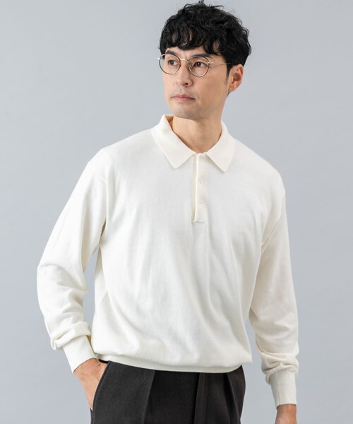 URBAN RESEARCH ROSSO（アーバンリサーチロッソ）の「コットンカシミヤニットポロシャツ（ニット/セーター・メンズ・GRAY/BLACK/IVORY/GREIGE・M/L）」の7枚目の写真