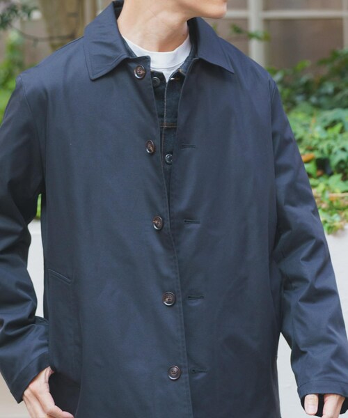ITEMS URBANRESEARCH(アイテムズ アーバンリサーチ)の「防花粉×UVカット ステンカラーコート(楽着シリーズ)(テーラードジャケット・メンズ・BLK/BEG/KHK・M/L)」の5枚目の写真