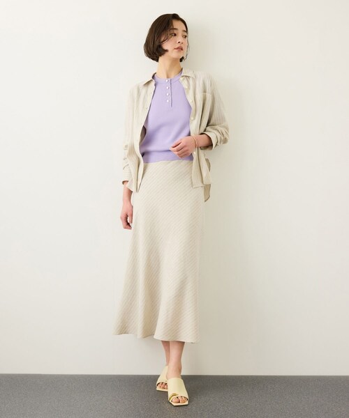 ROPE'（ロペ）の「前後2WAY 5分袖ニットプルオーバー/イージーケア（ニット/セーター・レディース・ブラック/ネイビー/ラベンダー/レッド・F）」の9枚目の写真