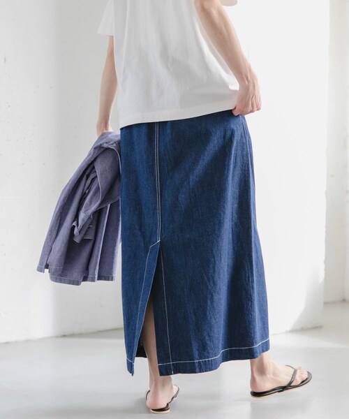 URBAN RESEARCH DOORS（アーバンリサーチドアーズ）の「FORK&SPOON　綿麻デニムスカート（デニムスカート・レディース・ONEWASH/USED・1/2）」の9枚目の写真