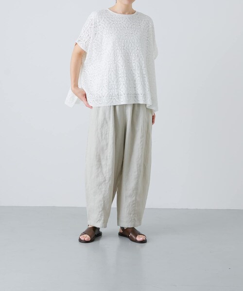 かぐれ(カグレ)の「コットンレースポンチョプルオーバー(Tシャツ/カットソー・レディース・OFF/BLACK・FREE)」の9枚目の写真