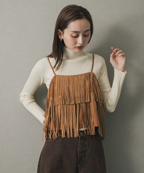 SENSE OF PLACE by URBAN RESEARCH（センスオブプレイスバイアーバンリサーチ）の「『一部WEB限定カラー』『毛玉防止』ストレッチリブハイネックセーター（ニット/セーター・レディース・IVORY/BLACK/RED/GRAY/MOCHA/MUSTARD/GREEN/ORANGE/BLUE/BORDEAUX・COMPACT/one）」の16枚目の写真