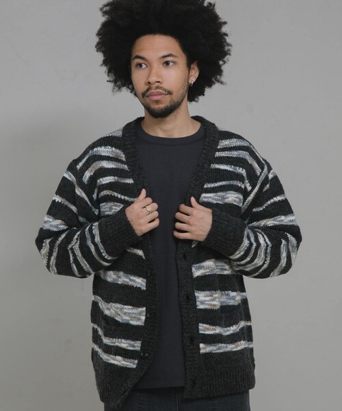URBAN RESEARCH Sonny Label（アーバンリサーチサニーレーベル）の「ウール混スペースダイニットカーディガン（カーディガン/ボレロ・メンズ・ブラック/ネイビー/ベージュ・M/L）」の6枚目の写真