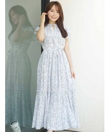 MERCURYDUO | プリントプリーツデザインワンピース(ワンピース)