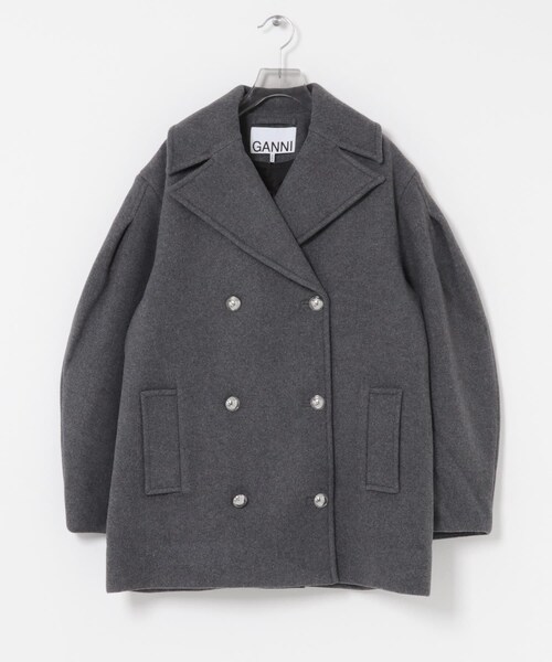 URBAN RESEARCH(アーバンリサーチ)の「GANNI Peacoat Wool Midi Coat(その他アウター・レディース・Pewter・36)」の2枚目の写真