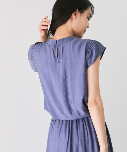 Jayro（ジャイロ）の「レーヨンナイロンオーガン袖フリルワンピース（ワンピース・レディース・ブラック/オフホワイト/ブルー/ピンク・M）」の20枚目の写真