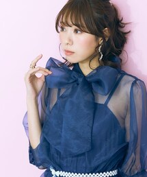 marun | 大きいサイズ ビッグリボンシアーブラウス marun(シャツ/ブラウス)