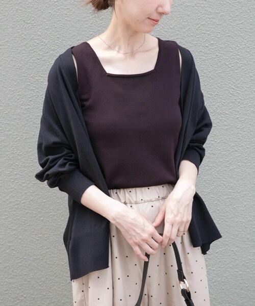 ITEMS URBANRESEARCH(アイテムズ アーバンリサーチ)の「『洗濯可』2WAYニットタンクトップ(ニット/セーター・レディース・OFF/GRN/BLK/BRN/BRD・Free)」の13枚目の写真