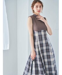 dazzlin | チェックノースリーブコルセットワンピース(ワンピース)