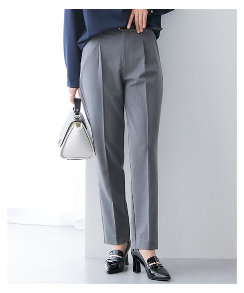 nissen（ニッセン）の「万能センタープレスタックテーパードパンツ（しわになりにくい・速乾・UVカット）（選べる2レングス）（パンツ・レディース・グレー杢/黒/ネイビー・S/M/L/LL/3L/4L）」の19枚目の写真