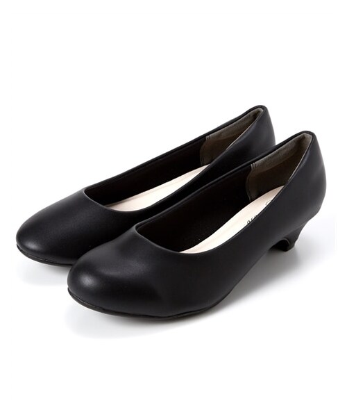 nissen（ニッセン）の「【ゆったり幅広】ラウンドトゥローヒールパンプス（低反発中敷）（ワイズ４Ｅ）（パンプス・メンズ・黒(スエード調)/グレー(スエード調)/オーク(スエード調)/ボルドー/ツイード/テラコッタ(スエード調)/黒(スムース)/ライトベージュ(スムース)/黒(生地)/ピンクベージュ(生地)/ラベンダー(スエード調)/ネイビー(デニム)/グレー(ラメツイード)/ダスティーネイビー(スエード調)/シルバーベージュ(パイソン)/ラベンダー(スムース)/カーキ(スエード調)/オーク(スムース)/ベージュ(クロコ型押し)/ライトグレー(スエード調)/ブラウン(クロコ型押し)/チェック柄/黒(エナメル調)/ピンクベージュ(エナメル調)/くすみパープル/くすみグリーン/ブラック(チェック柄)/ブラウン(チェック柄)・23.0cm/4E/23.5cm/4E/24.0cm/4E/24.5cm/4E/25.0cm/4E/25.5cm/4E/26.0cm/4E/26.5cm/4E/27.0cm/4E）」の18枚目の写真