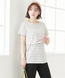 nissen | 【産前・産後　授乳服】授乳しやすいボーダー半袖マタニティTシャツ(マタニティウェア/グッズ)