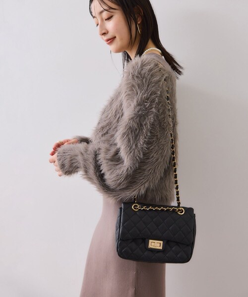 VIS（ビス）の「ねじりショートトップス付きロングニットワンピース/イージーケア（ワンピース・レディース・チャコール/キナリ/ベージュ・F）」の11枚目の写真