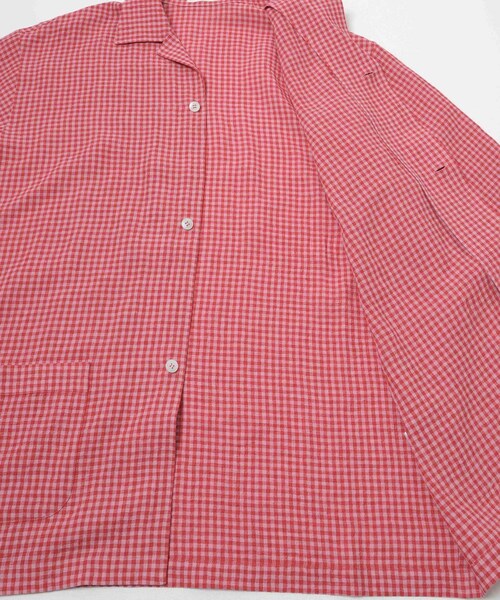 URBAN RESEARCH（アーバンリサーチ）の「『別注』Cale×URBAN RESEARCH　ギンガムチェックカバーオール（シャツ/ブラウス・メンズ・PINK×RED・3/4）」の10枚目の写真
