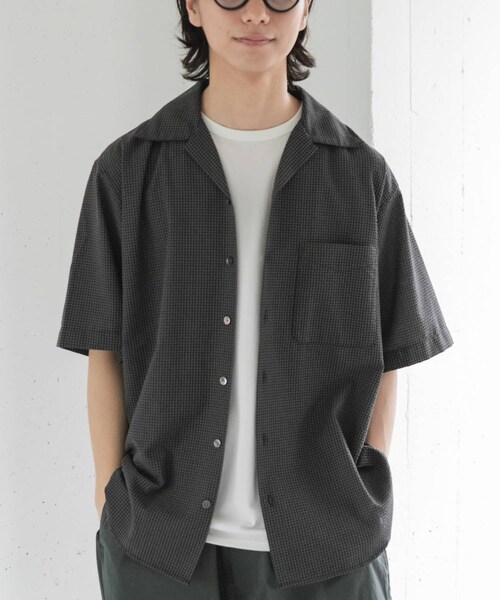 URBAN RESEARCH DOORS(アーバンリサーチドアーズ)の「FORK&SPOON シアサッカーショートスリーブシャツ(シャツ/ブラウス・メンズ・CCLxBLK/BEGxCCL・4/5)」の6枚目の写真
