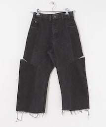 77circa make four cutback bias slit denim pants