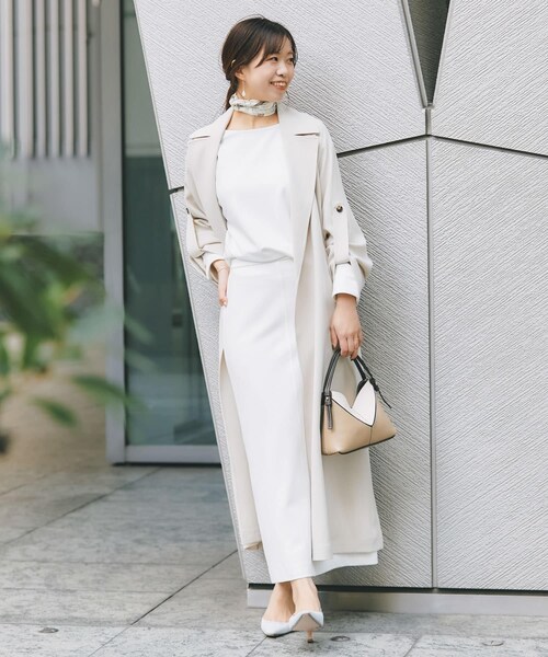 URBAN RESEARCH ROSSO（アーバンリサーチロッソ）の「撥水 ロングガウンコート（ステンカラーコート・レディース・ECRU/BEIGE・36/38）」の10枚目の写真
