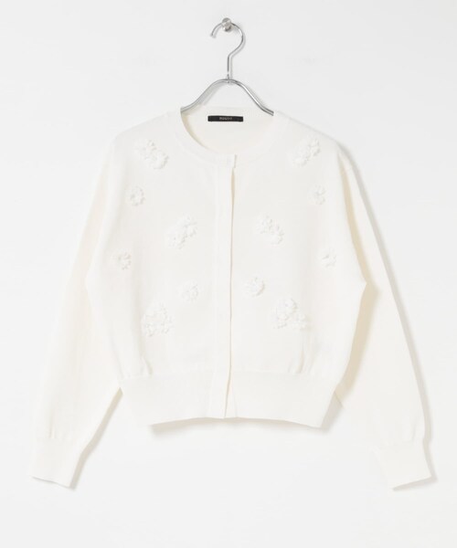 URBAN RESEARCH ROSSO（アーバンリサーチロッソ）の「フラワーモチーフカーディガン（カーディガン/ボレロ・レディース・OFF WHITE/BLACK・Free）」の6枚目の写真