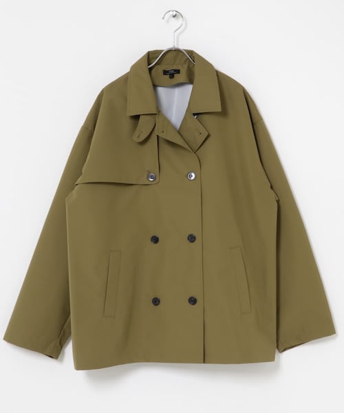 ITEMS URBANRESEARCH(アイテムズ アーバンリサーチ)の「撥水×防風 3Layerショートトレンチ(ステンカラーコート・メンズ・BLACK/DARK BEIGE・M/L)」の2枚目の写真