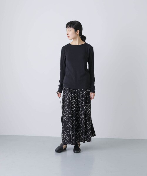 かぐれ（カグレ）の「ハイツイストコットンボートカットソー（Tシャツ/カットソー・レディース・OFF/MINT/BLACK・FREE）」の16枚目の写真