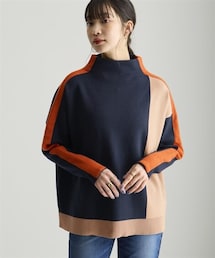nissen | 細見せ配色ニット＜大きいサイズ＞(ニット/セーター)