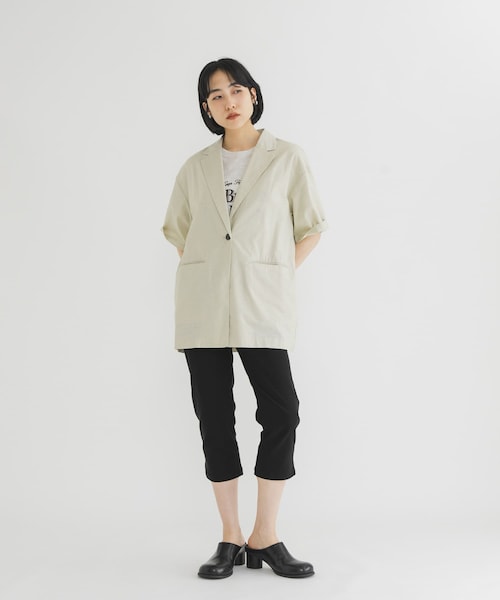 KBF（ケイビーエフ）の「BASICテーラードジャケット（テーラードジャケット・レディース・IVORY st/BLACK/NAVY st/BEIGE・One）」の3枚目の写真