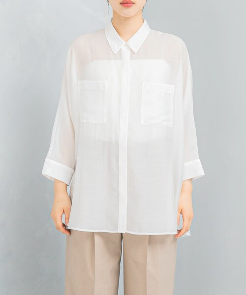 URBAN RESEARCH ROSSO（アーバンリサーチロッソ）の「アセテートシアードルマンシャツ（シャツ/ブラウス・レディース・MAUVE PINK/OFF WHITE・FREE）」の12枚目の写真