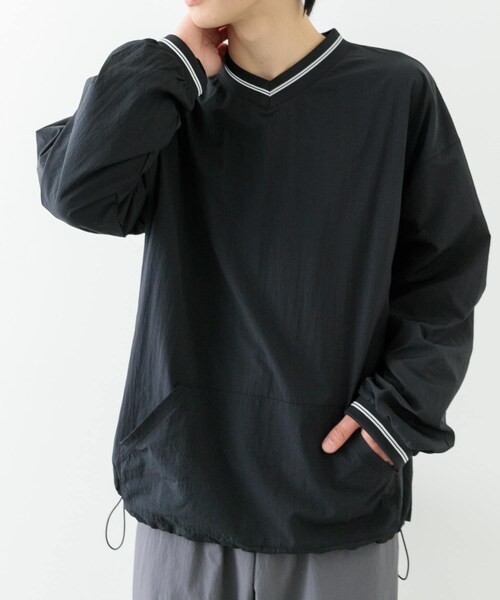 ITEMS URBANRESEARCH（アイテムズ アーバンリサーチ）の「『セットアップ対応』ナイロン ラインリブ ドロストプルオーバー（その他トップス・メンズ・BLK/CHA/NVY・M/L）」の5枚目の写真