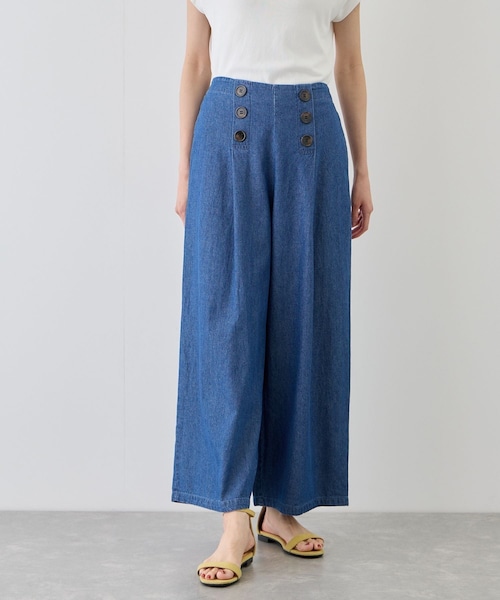 Jayro（ジャイロ）の「デニムワイドパンツ（デニムパンツ・レディース・ブラック/ブルー・F）」の2枚目の写真