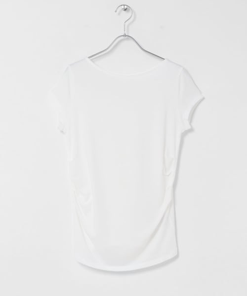 KBF（ケイビーエフ）の「タックドレープTEE（Tシャツ/カットソー・レディース・OFF/BLACK/MELON/CHALK・One）」の13枚目の写真