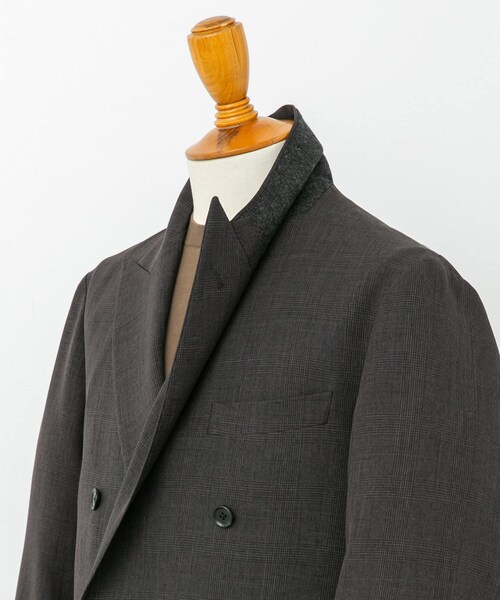 URBAN RESEARCH DOORS(アーバンリサーチドアーズ)の「LIFE STYLE TAILOR ウーリーノグレンチェックダブルジャケット(テーラードジャケット・メンズ・BROWN-CH・S/M/L/XL)」の5枚目の写真