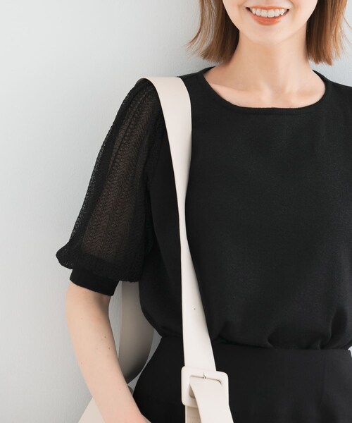 URBAN RESEARCH ROSSO（アーバンリサーチロッソ）の「ドッキングシアープリーツスリーブプルオーバー（ニット/セーター・レディース・OFF WHITE/L/BEIGE/BLACK/MUSCAT・FREE）」の14枚目の写真