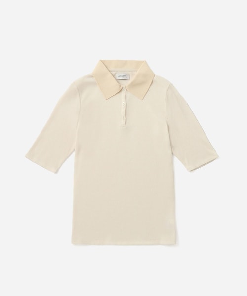 Saturdays NYC(サタデーズ ニューヨークシティ )の「Devin Rib Poloshirt(ポロシャツ・レディース・ブラック/オフホワイト/イエロー・L/M/S)」の2枚目の写真