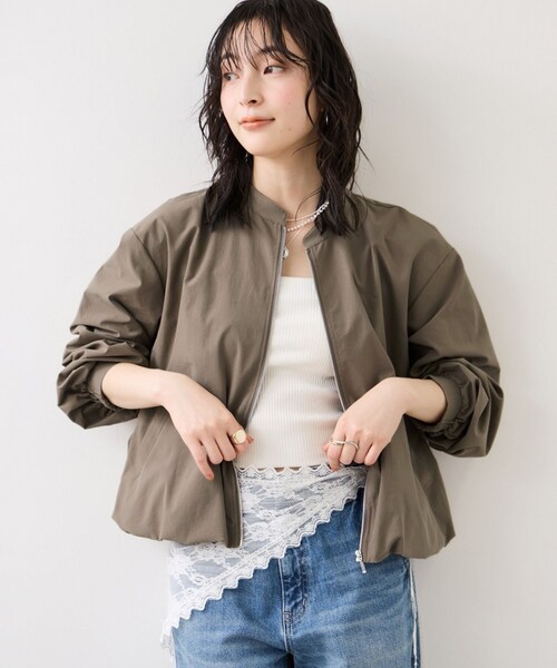 VIS(ビス)の「ボリュームバルーンブルゾン/UVケア・イージーケア(ブルゾン・レディース・ブラック/キナリ/カーキ・F)」の19枚目の写真