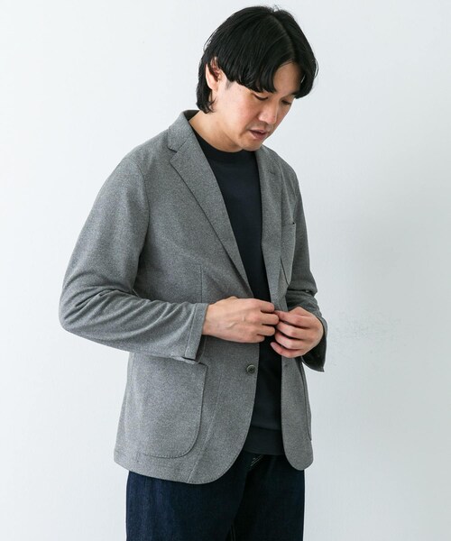 URBAN RESEARCH DOORS(アーバンリサーチドアーズ)の「『イージーケア/速乾』LIFE STYLE TAILOR メランジニットイージージャケット(テーラードジャケット・メンズ・GRAY/NAVY/BROWN・44/46/48/50)」の21枚目の写真
