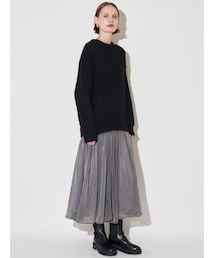 ELENDEEK | BRUSHED YARN KNIT DOCKING OP(ワンピース)