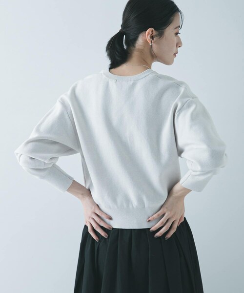 URBAN RESEARCH（アーバンリサーチ）の「ダブルフェイスクルーネックニット（ニット/セーター・レディース・ICE GRAY/PINK/NAVY・Free）」の11枚目の写真