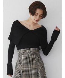 LAGUNAMOON | ビッグカラーリブニットプルオーバー(ニット/セーター)