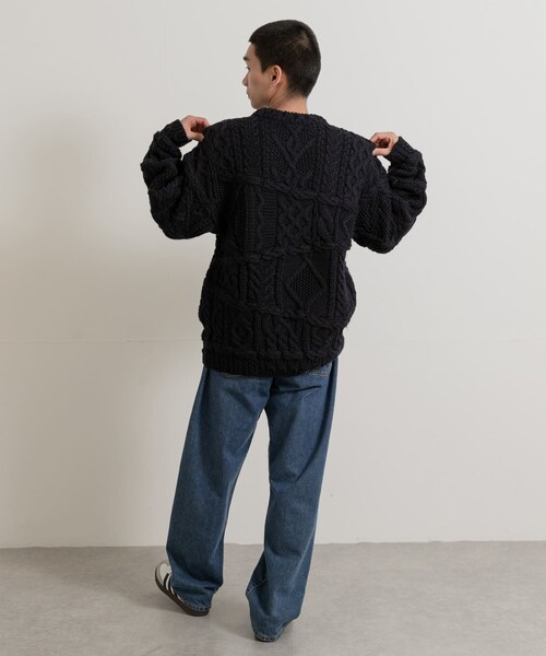 THE GOODLAND MARKET（ザグッドランドマーケット）の「米富繊維　CRAZY ARAN PULLOVER-3（ニット/セーター・メンズ・63NAVY/10WHITE・L）」の12枚目の写真