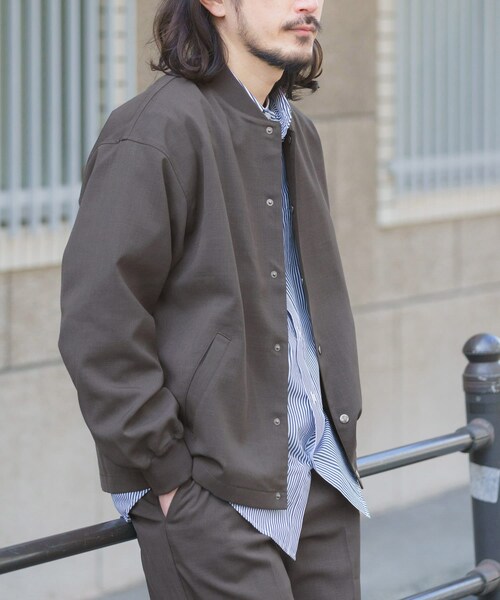 ITEMS URBANRESEARCH（アイテムズ アーバンリサーチ）の「『イージーケア/吸水速乾/接触冷感』高機能ドライタッチスナップブルゾン(楽着シリーズ)（ブルゾン・メンズ・KHK/GRY/SUMI-KURO/BEG・M/L）」の9枚目の写真