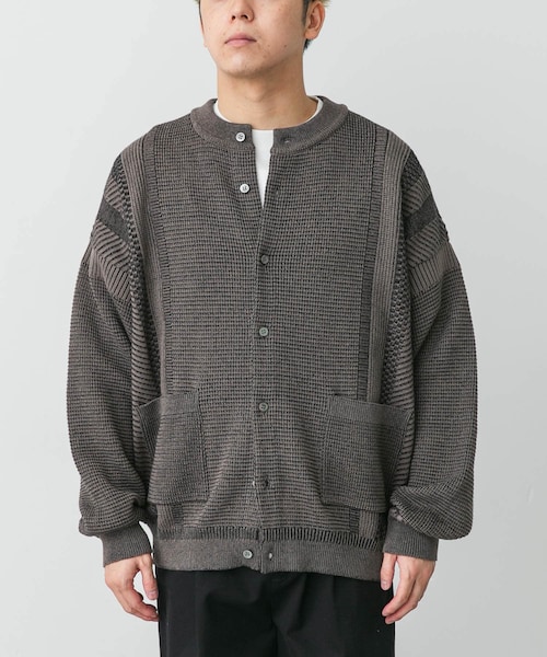 URBAN RESEARCH DOORS（アーバンリサーチドアーズ）の「YASHIKI　SHINRYO CARDIGAN（カーディガン/ボレロ・メンズ・BLACK/MIX GRAY/GREIGE・1/2）」の3枚目の写真