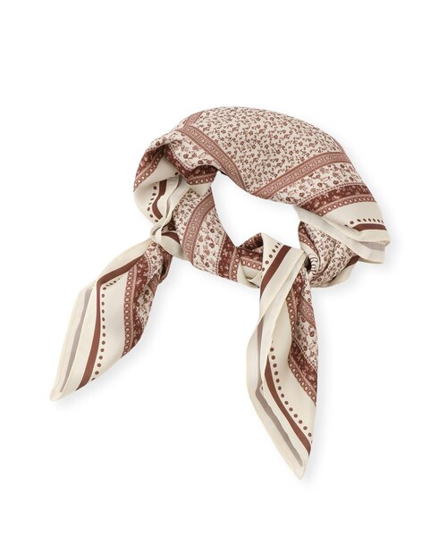 ROPE' PICNIC（ロペピクニック）の「花柄×パターン柄スカーフ 70cm（バンダナ/スカーフ・レディース・ブラック系/ブラウン系・F）」の12枚目の写真