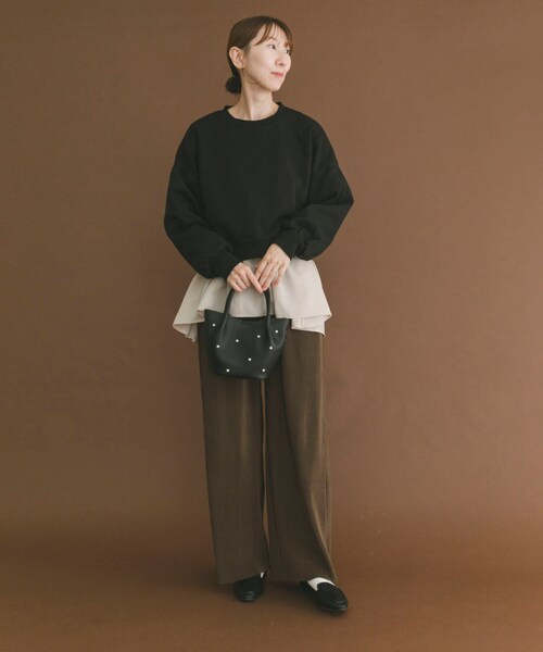 ITEMS URBANRESEARCH（アイテムズ アーバンリサーチ）の「『UR TECH』ハイヒートコットンクルーネックスウェット（スウェット・レディース・GRY/BRD/BLK・Free）」の8枚目の写真