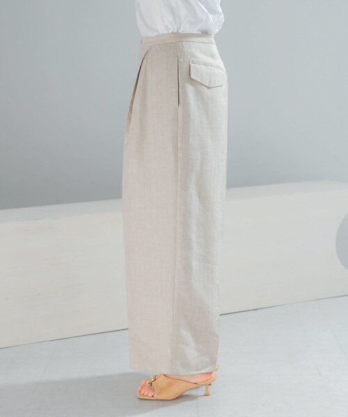 URBAN RESEARCH ROSSO（アーバンリサーチロッソ）の「ラメリネンストライプワイドパンツ（その他パンツ・レディース・BEIGE/CHARCOAL・36/38）」の17枚目の写真