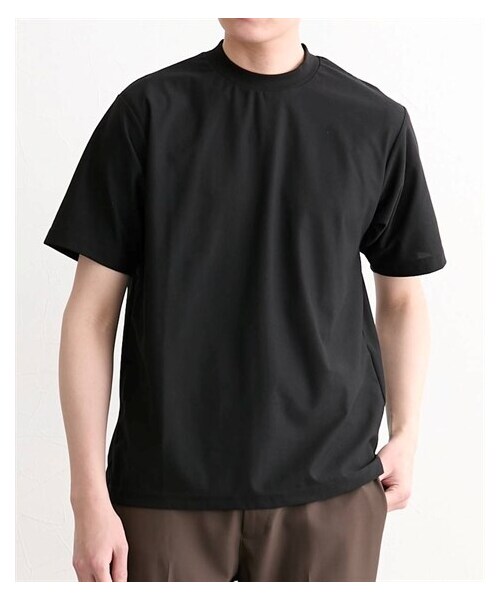 nissen（ニッセン）の「SOLOTEX ジャケットに汚れが付きにくい衿高Tシャツ（Tシャツ/カットソー・メンズ・05チャコール/06ブラック・M/L/LL/3L/4L/5L）」の4枚目の写真