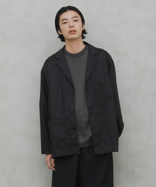 URBAN RESEARCH DOORS(アーバンリサーチドアーズ)の「RA/LYO Sheer Shirts Jacket(テーラードジャケット・メンズ・NAVY/BLACK・M/L)」の4枚目の写真
