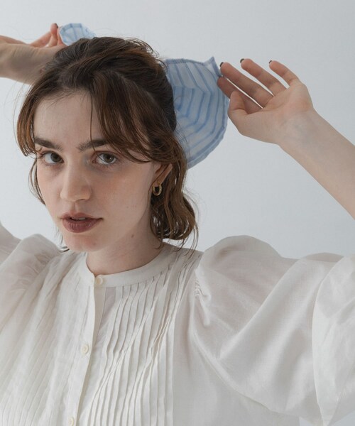 URBAN RESEARCH Sonny Label（アーバンリサーチサニーレーベル）の「ボーダーボリュームシュシュ（ヘアゴム・レディース・ライトブルー・One）」の5枚目の写真