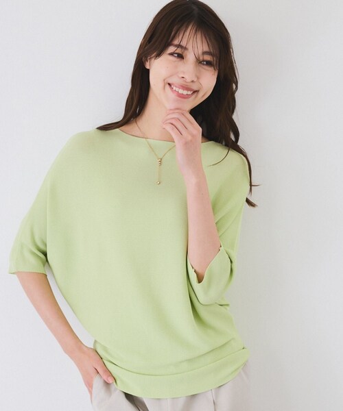 Jayro（ジャイロ）の「ドルマンニットプルオーバー（ニット/セーター・レディース・ブラック/ホワイト/ベージュ/グリーン/ライトグリーン/ネイビー/ブルー系/サックス/ピンク/ローズピンク/イエロー・F）」の11枚目の写真